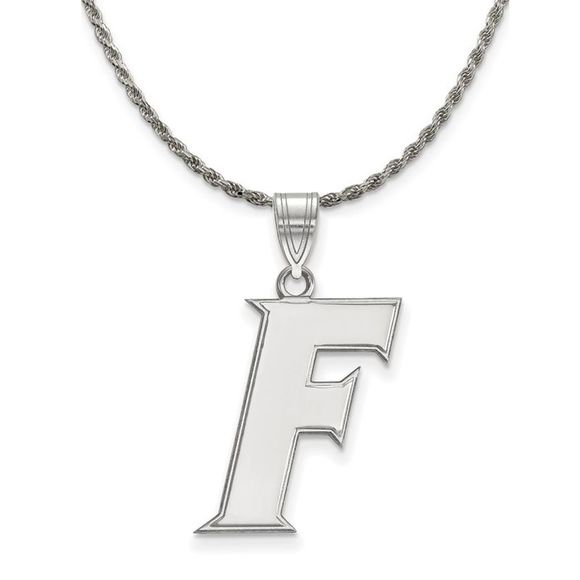 Sterling Silver U. of Florida Large Initial F Necklace - 22...